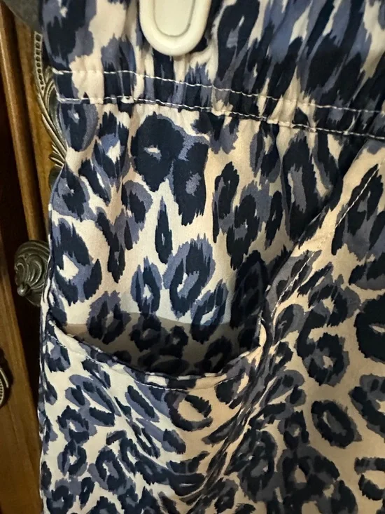 NEW Johnny Was CALME Blue Leopard Print Board Drawstring Beach Shorts Medium - Picture 9 of 15